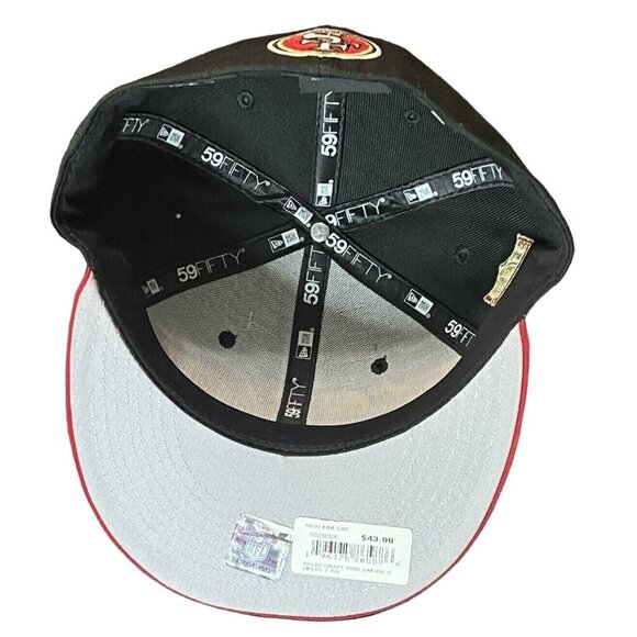 New Era SF 49ers Embroidered Sideline 59fifty Fitted CAP/Hat - Size 7 1/8 NEW - Picture 8 of 8